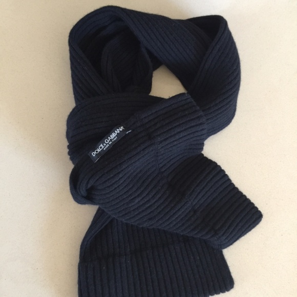 DOLCE & GABBANA Black Cashmere Scarf - Picture 6 of 8